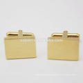 Fábrica Personalizar Ouro Plating Rectangle Cufflink com Logo